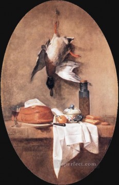 Canard nature morte Jean Baptiste Simeon Chardin Peinture à l'huile